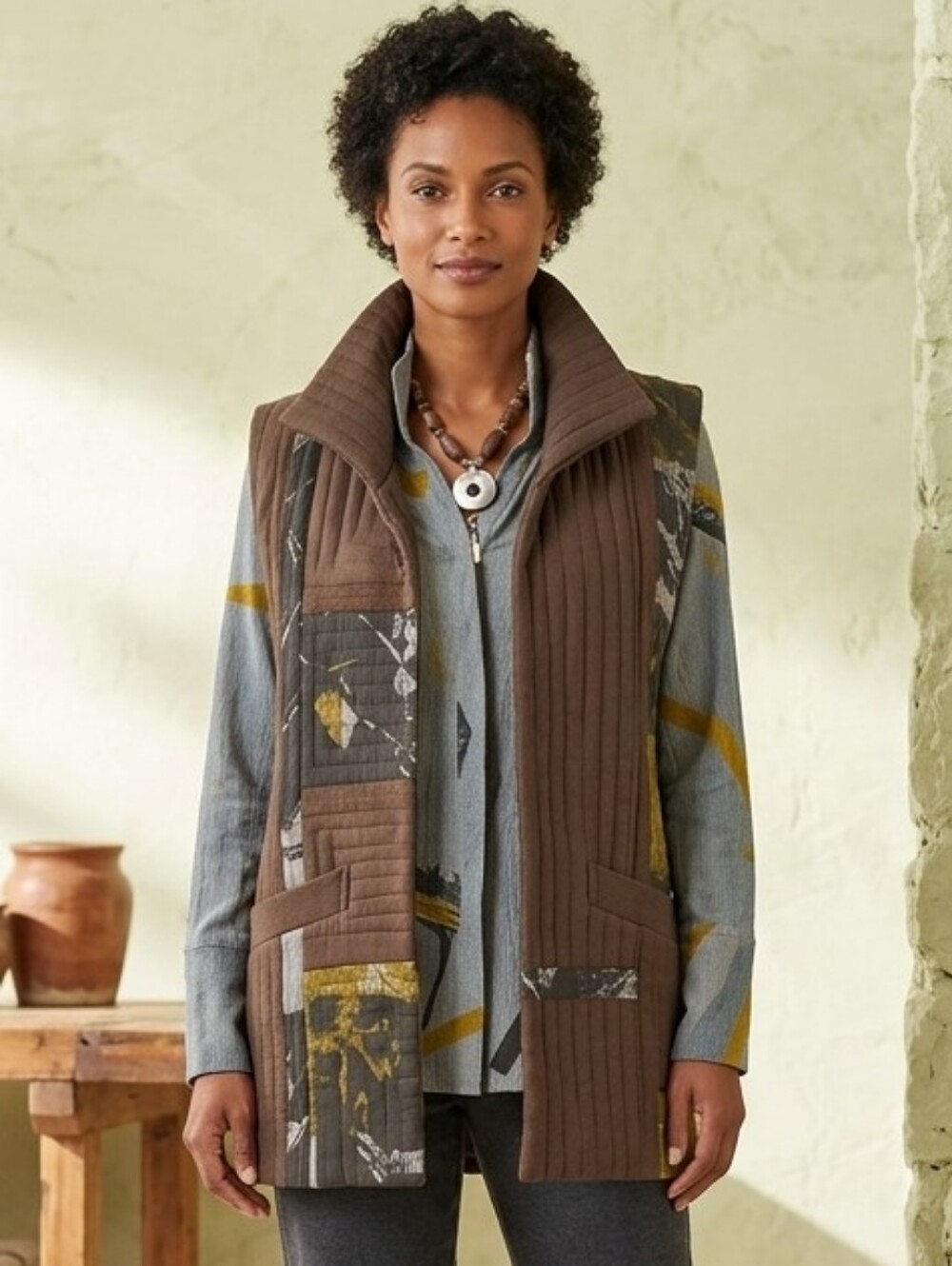 Kiss of the Wolf Hand Painted Wearable Art Silk Vest